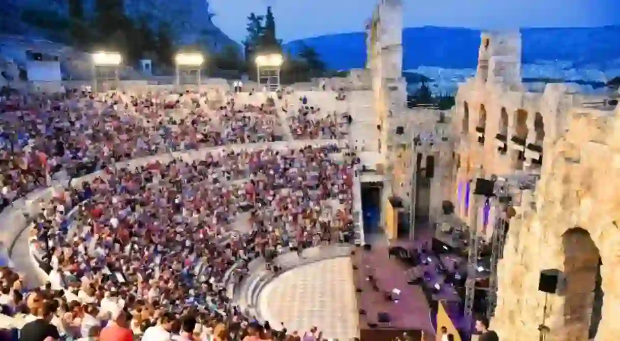 The Odeon of Herodes Atticus has been sitting beneath the Acropolis since the second century and still hosts performances today