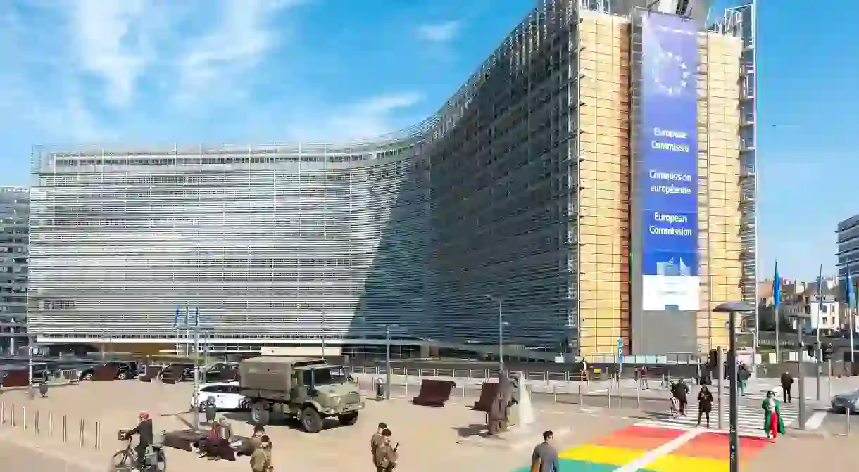 The Berlaymont Building, a former convent, is now home to the headquarters of the European Commission in Brussels