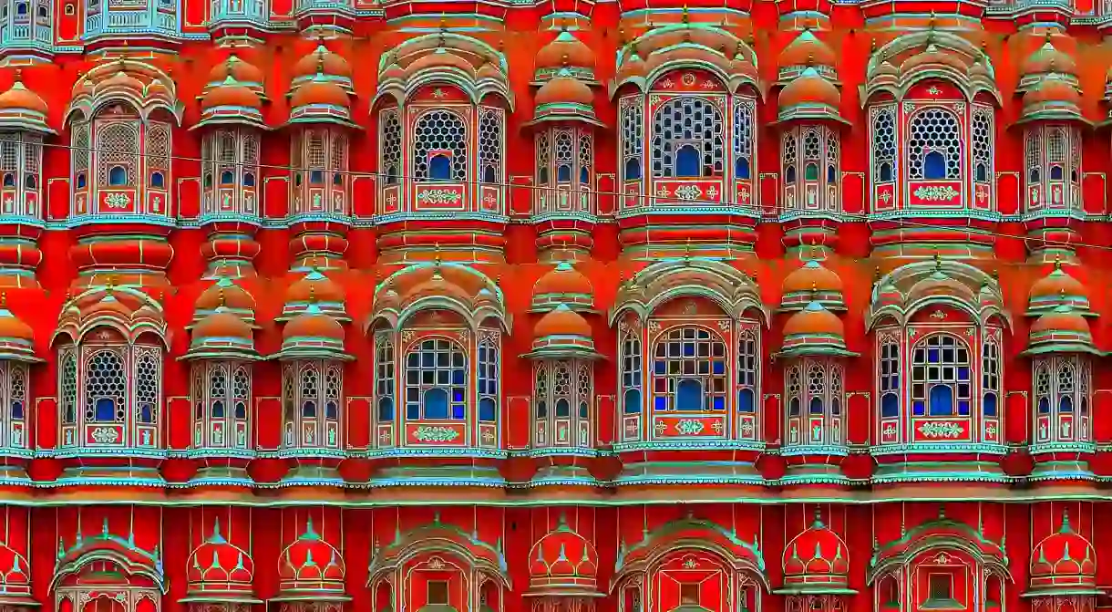 See the splendid pink palace, Hawa Mahal, on a day trip from Delhi