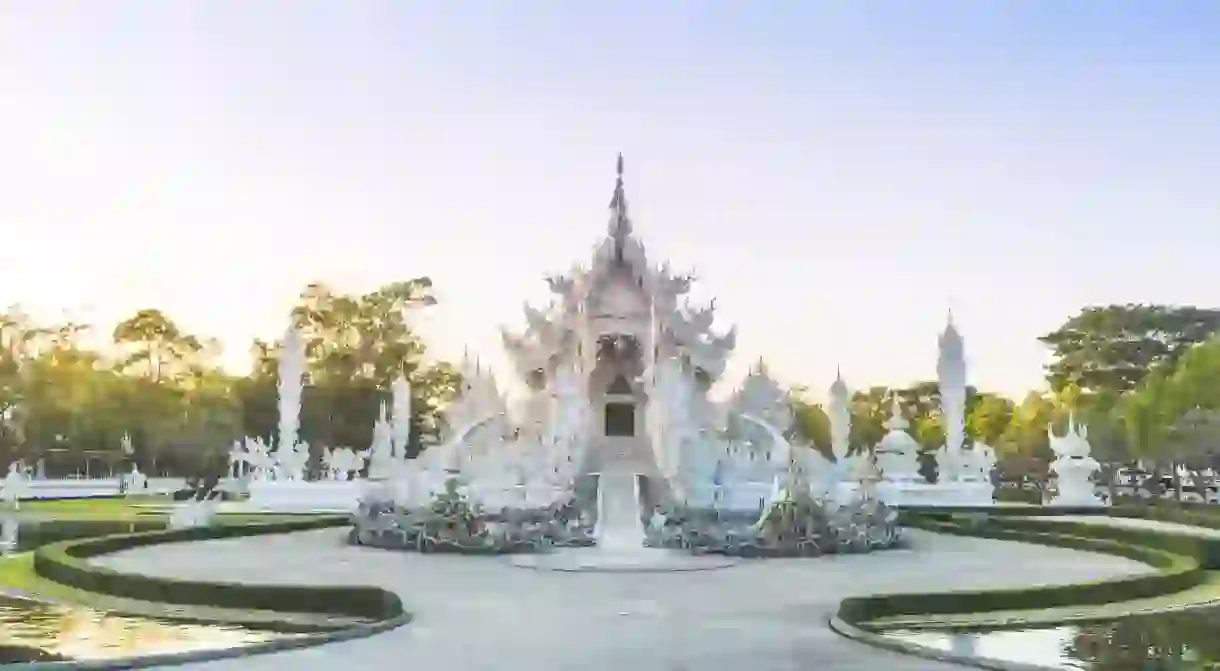 Wat Rong Khun also known as the White Temple, cant be missed on a trip to Thailand