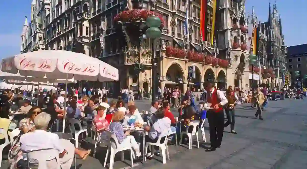 Sip on a coffee in Marienplatz while you explore the beautiful city of Munich