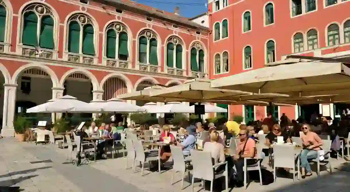 Split’s Trg Republike (Republic Square) is filled with restaurants and cafés