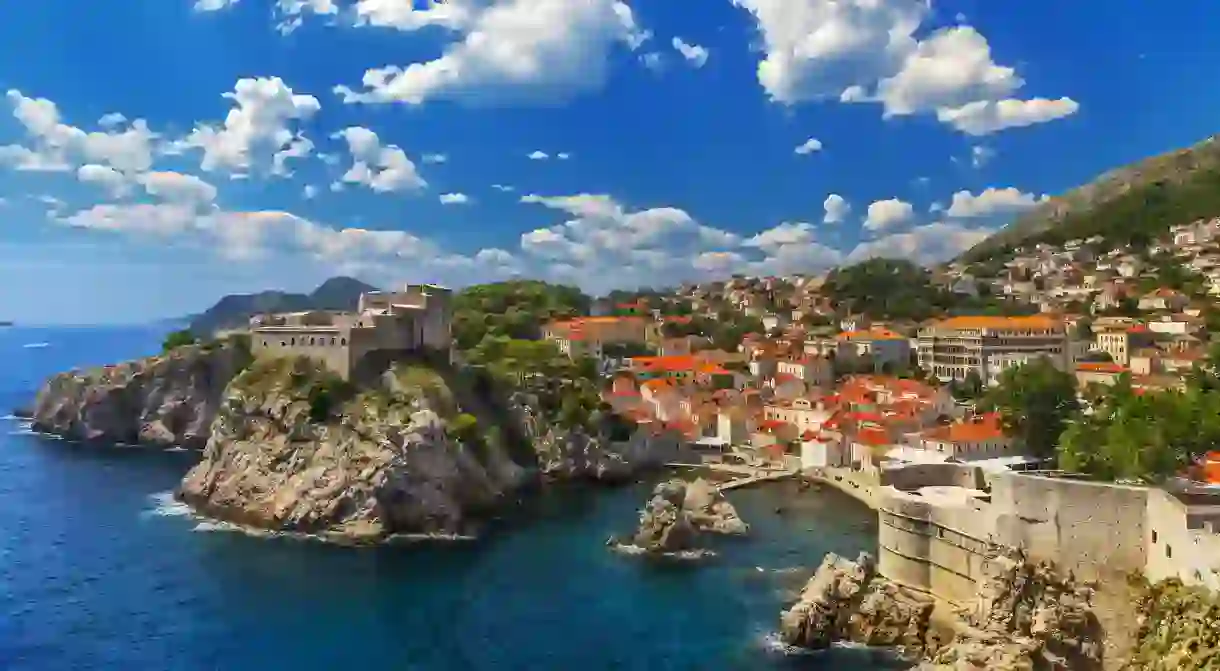 Dubrovniks Fort Lovrijenac (left side) and Bokar Fortress as seen from the south old walls