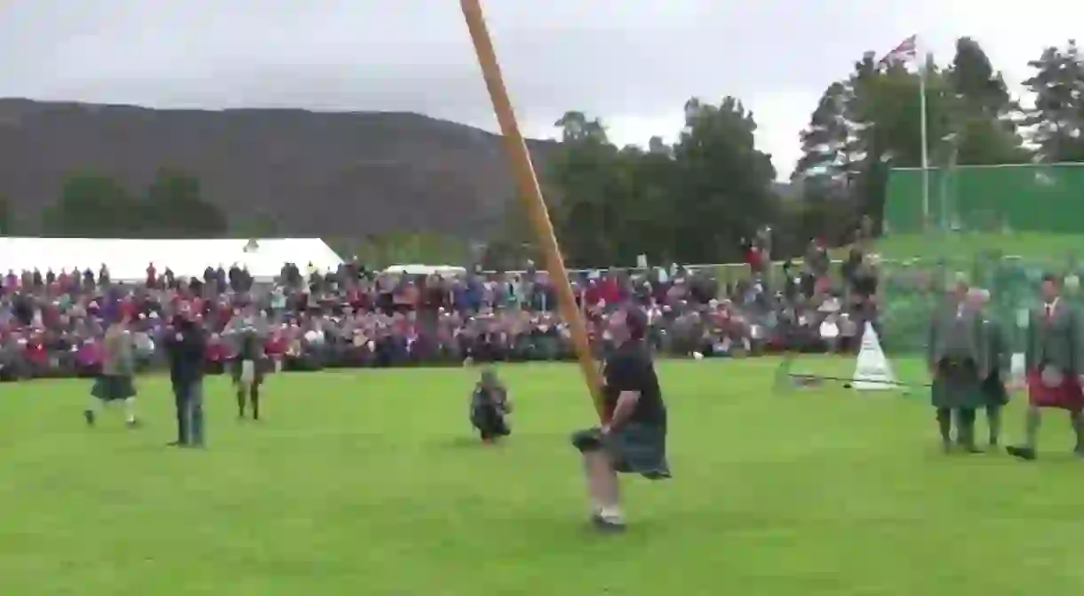 Competitive caber tossing is one of the best known events of the Highland Games