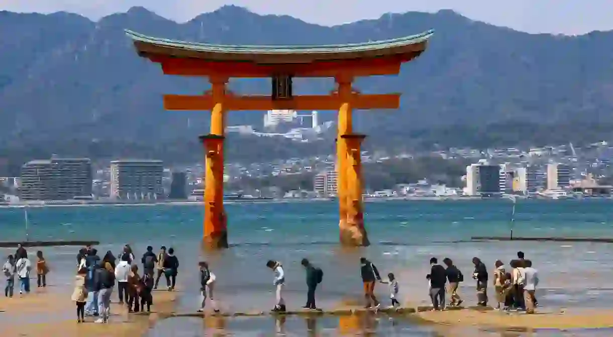 Torii mark the entrances to Shinto shrines and divide the sacred from the ordinary