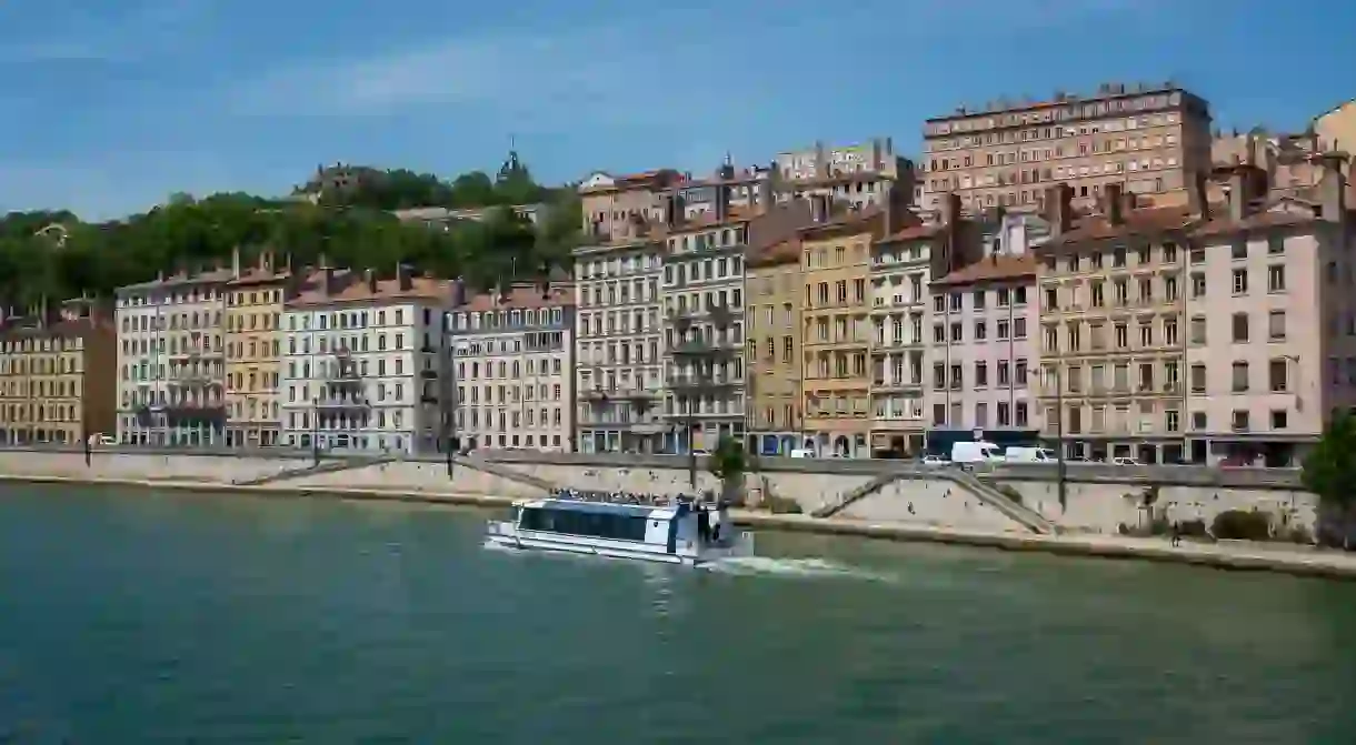 An electrically powered riverboat on the Saône