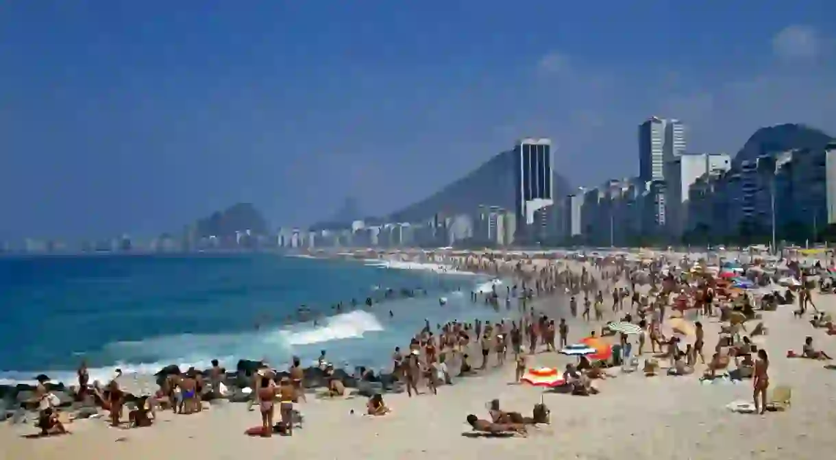 Copacabana Beach is a central hub in the party city of Rio de Janeiro