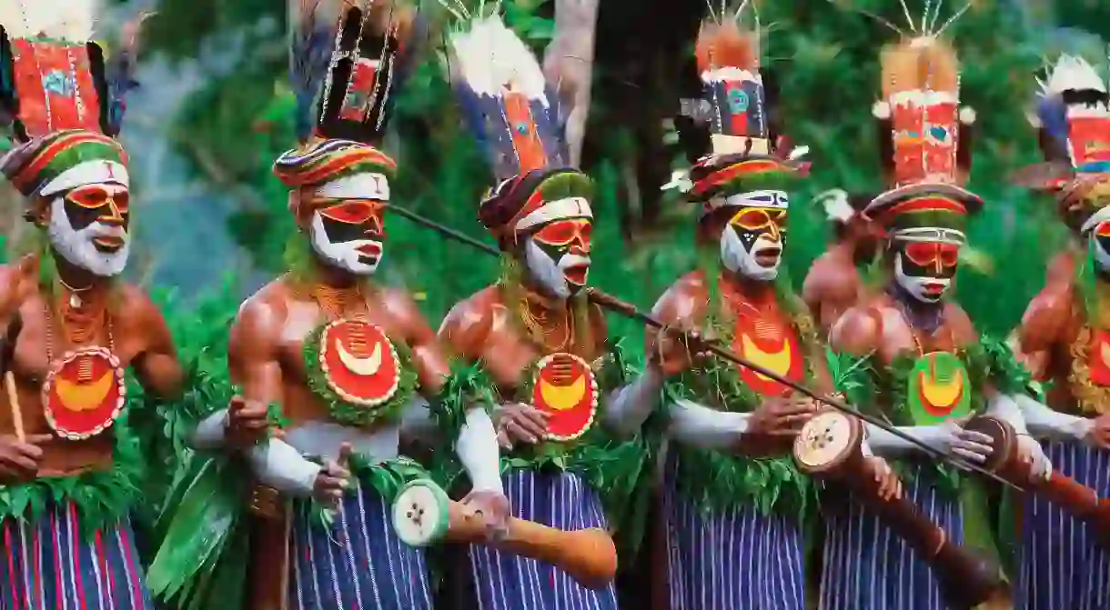 Performers gather at the Goroka Show in the Highlands region of Papua New Guinea for one of the nations most famous festivals