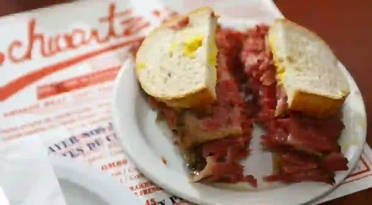 Schwartz’s Deli is known for its Montreal-style smoked meat sandwiches