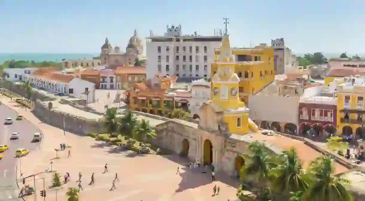 The Torre del Reloj clock tower in Cartagena is an unmissable landmark