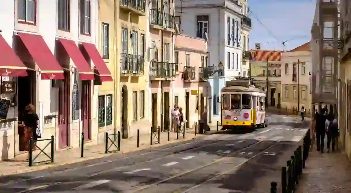 Take in the sights of tramcars on the streets of Lisbon