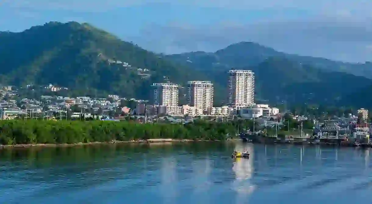 Entrance to Port of Spain Harbour in Trinidad & Tobago