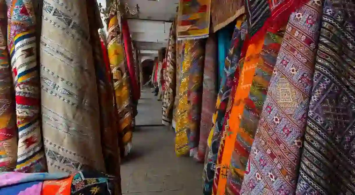 Colorful fabrics in Habous