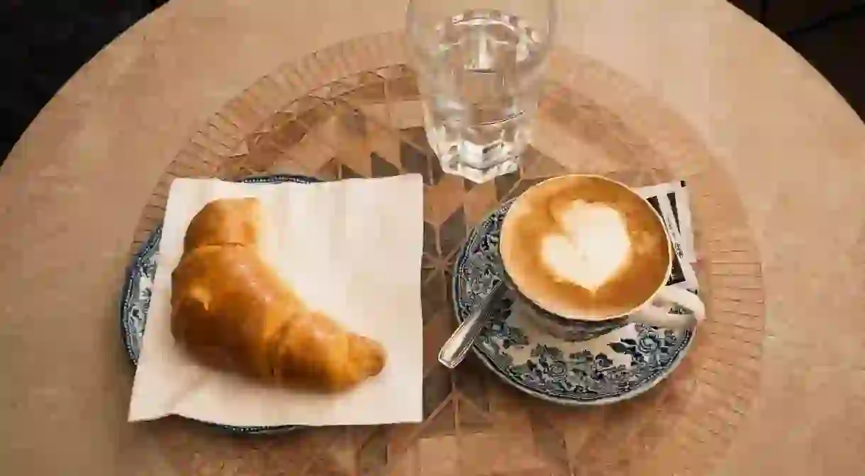 Croissant and coffee in Rome