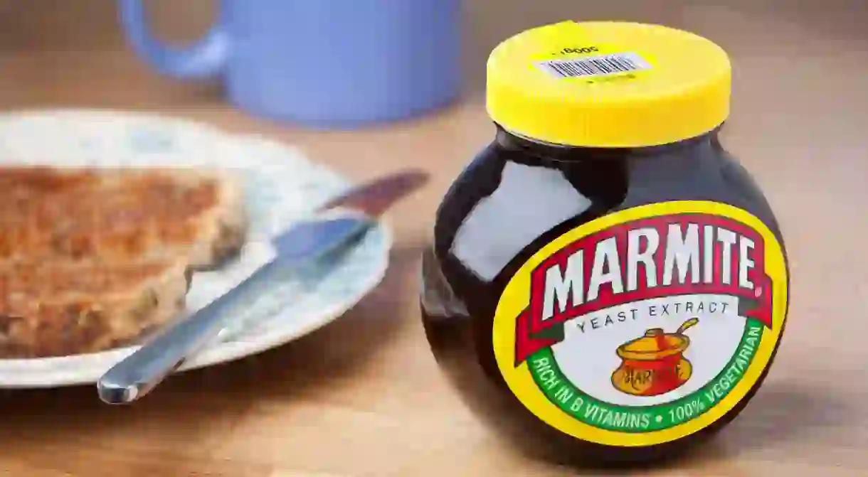 A pot of Marmite, the dark food spread made from yeast extract