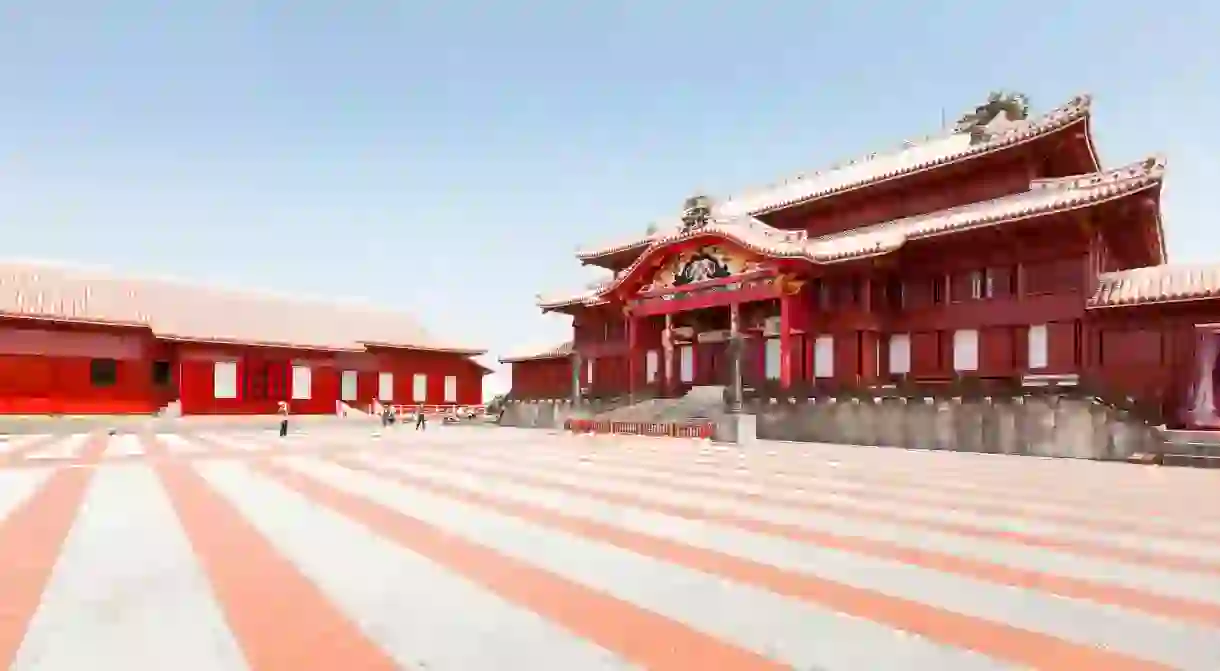 The main hall of Shuri-jo in Naha, Japan