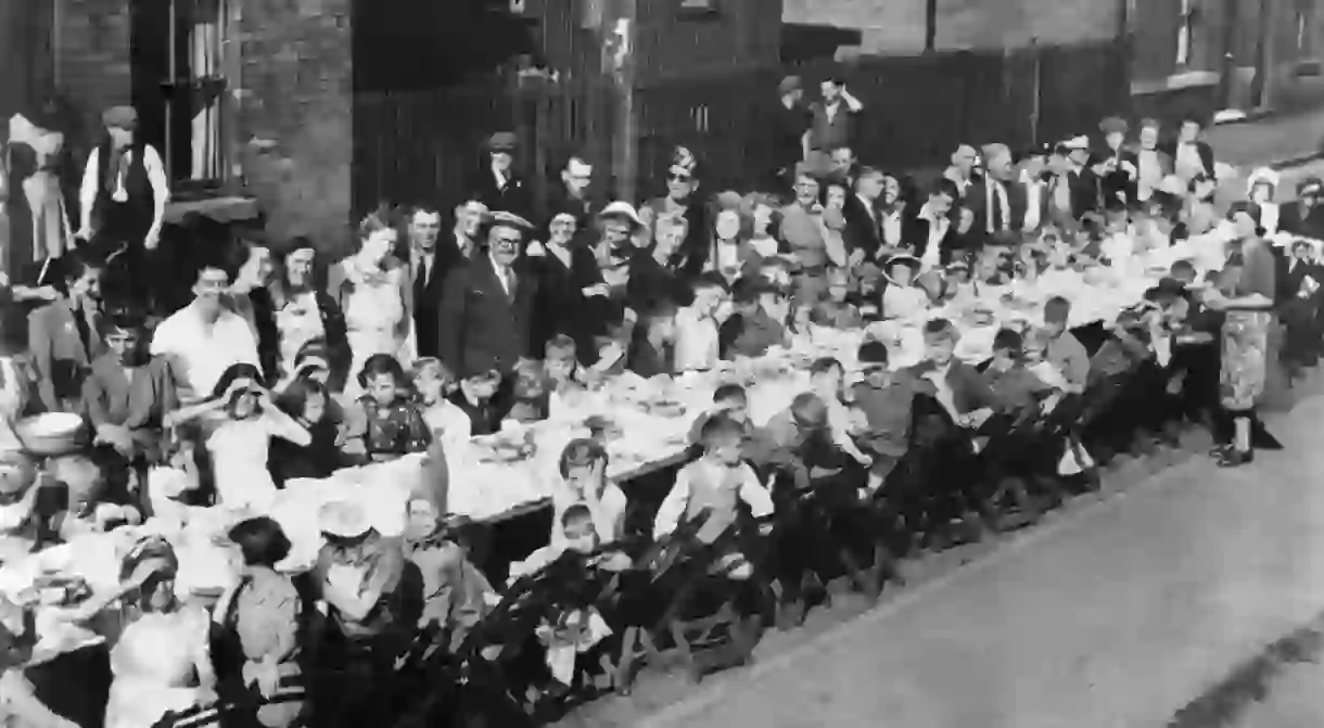 VE Day party on Dunstan Street in Netherfield, Nottinghamshire