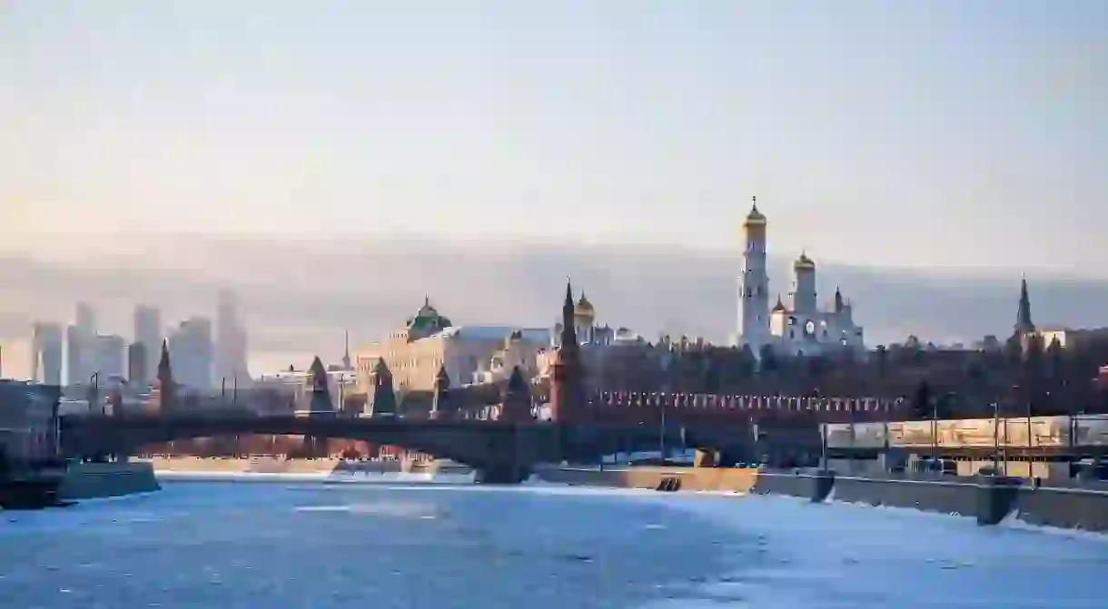 The Moskva River runs through the centre of the Russian capital and past the Kremlin