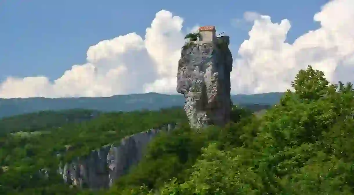 Hermitage of a monastery on the Katskhi pillar in Chiatura, Imereti region, Georgia