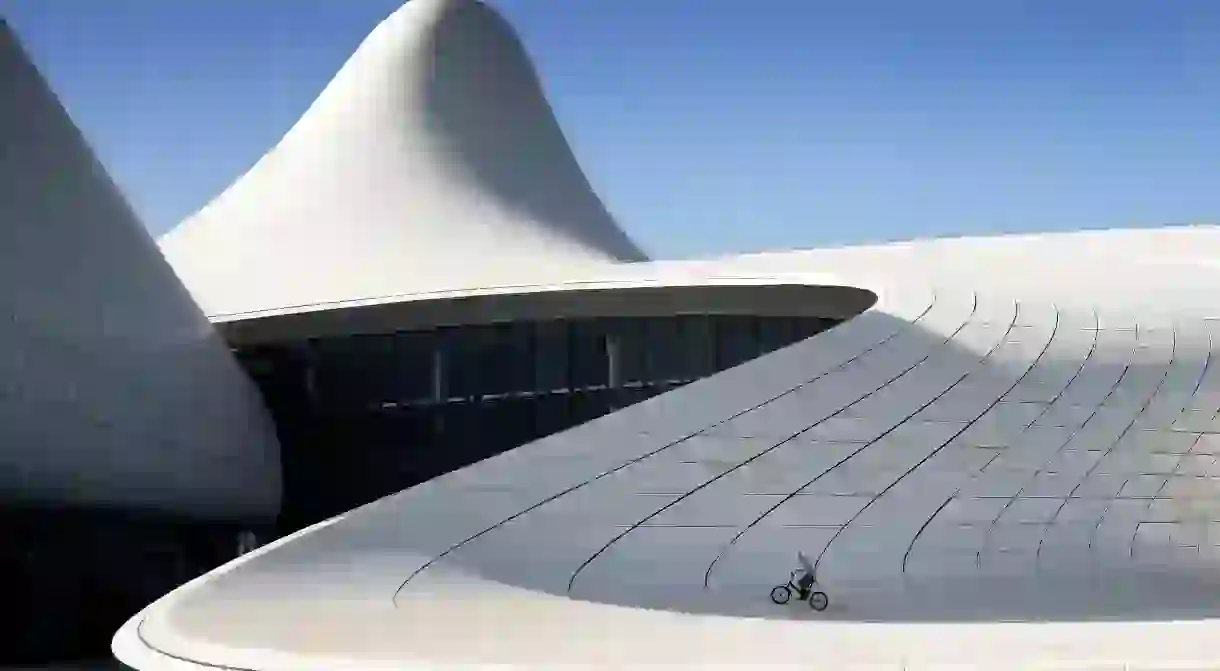 When in Baku, take the metro and then a relaxing stroll to reach the futuristic Heydar Aliyev Centre