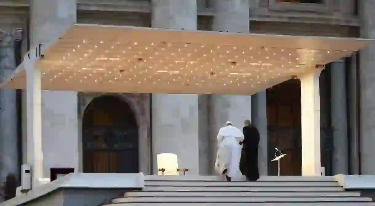 Pope Francis has been delivering prayers and blessings to an empty St Peter’s Square in Vatican City