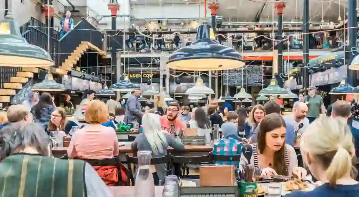 A 19th-century market building, Mackie Mayor is now a bustling food hall