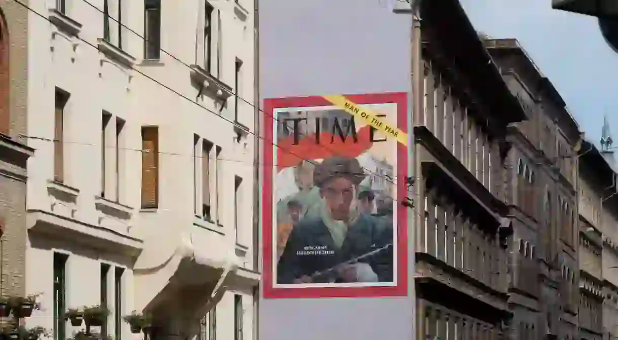 The Man of the Year mural in Budapest is a recreation of the 1956 Time magazine cover