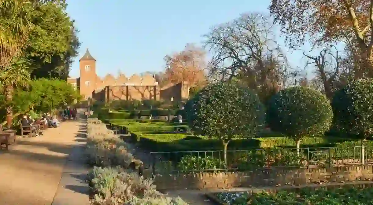 Holland Park is home to a beautifully landscaped Dutch Garden