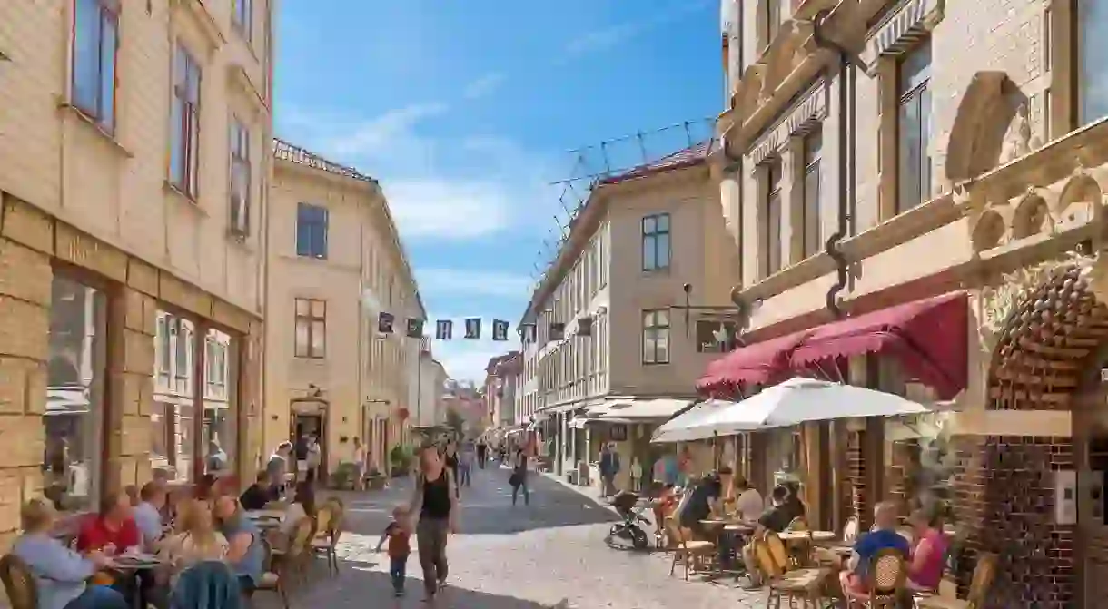 Gothenburg, Haga. Cafes, bars, restaurants and shops on Haga Nygata in the Haga district, Gothenburg, Sweden