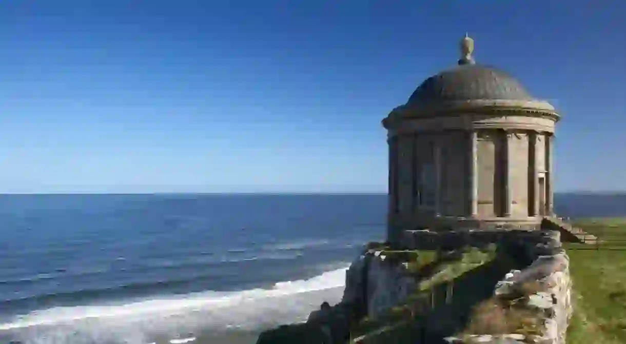 Mussenden Temple overlooking Benone beach, Londonderry, Northern Ireland