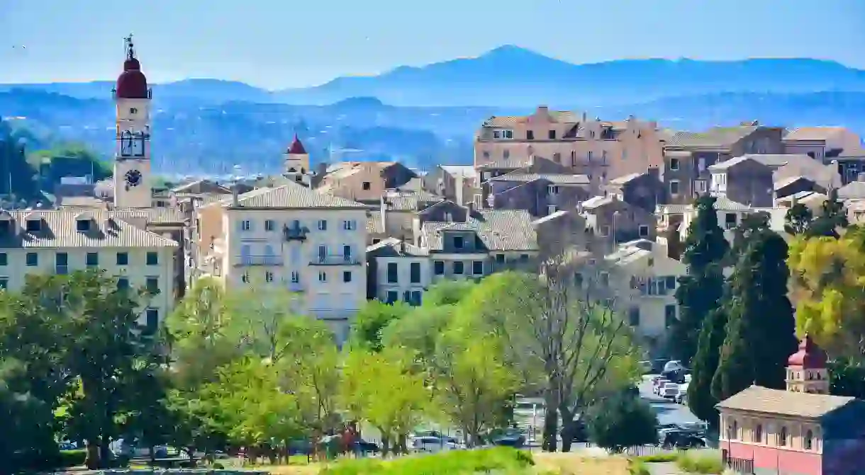 The colourful, serene skyline of Corfu Town