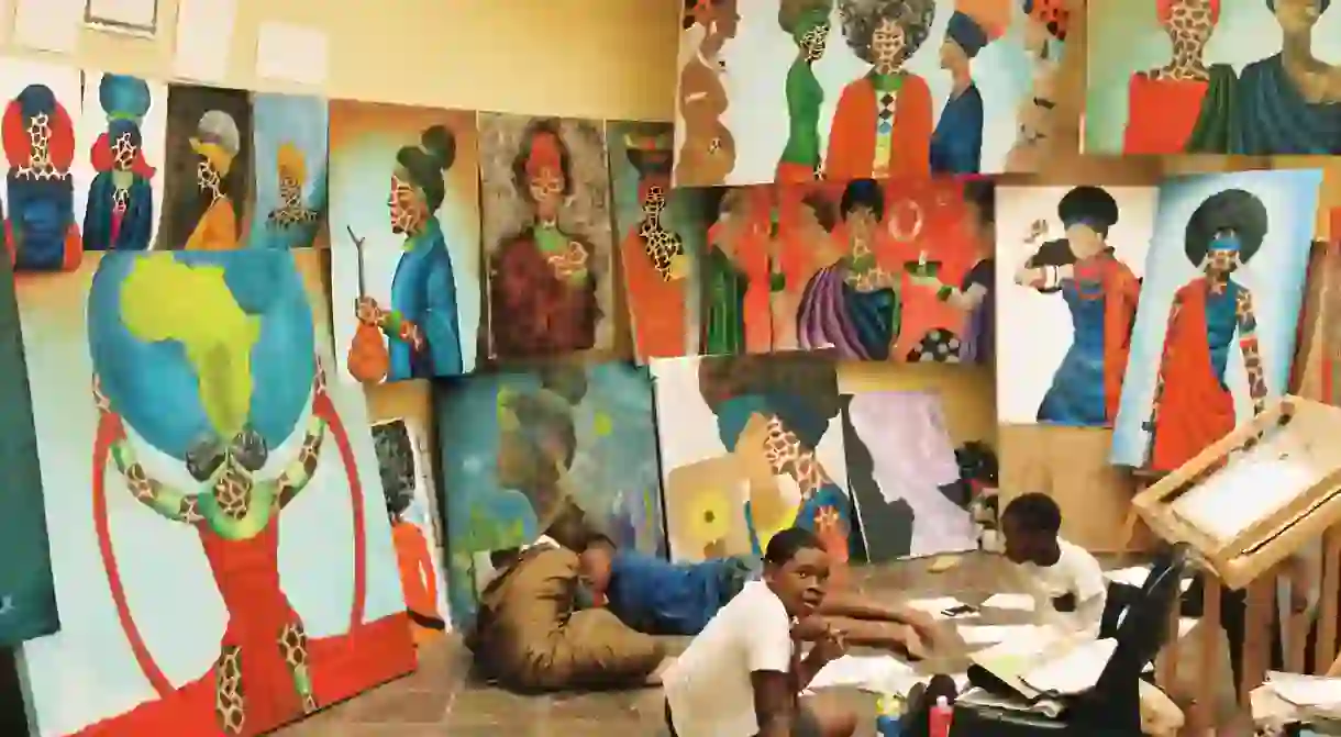 Guga S’thebe Arts & Cultural Centre in Langa has space for people to come and experiment with their art. It also hosts occasional exhibitions of local artists work