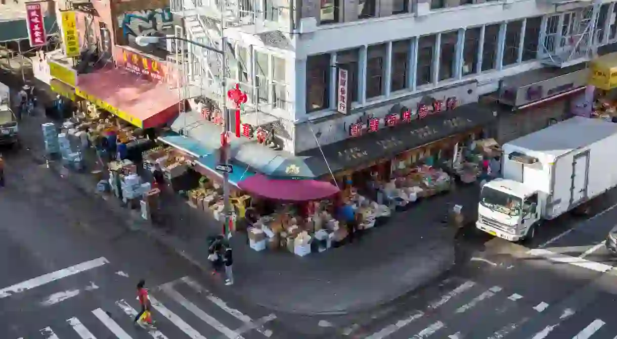 Chinatown is a thriving corner of NYC with Chinese restaurants, souvenir and bubble tea shops