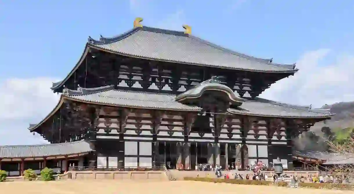 The Todai-ji Temple is one of many magnificent temples and shrines in Nara