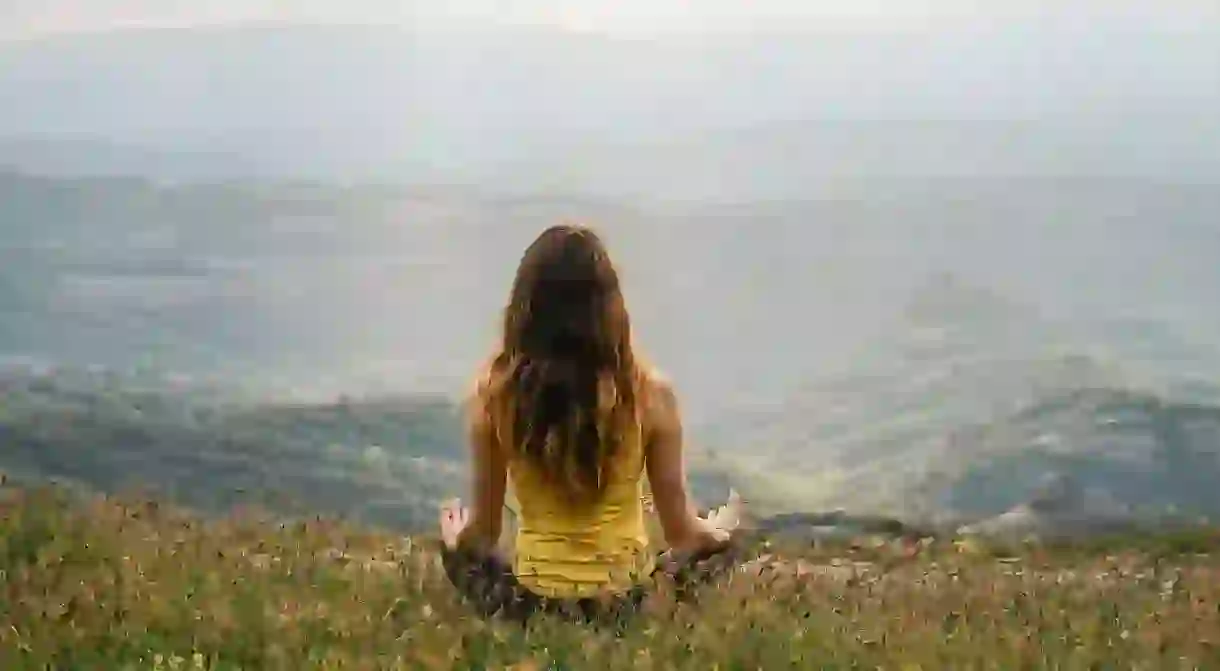 Woman practising yoga