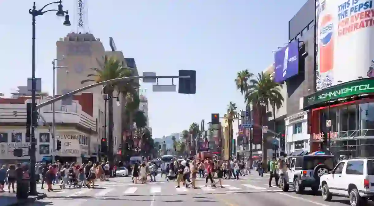 Hollywood Boulevard is lined with landmarks and attractions that celebrate LA’s rich film and entertainment industry