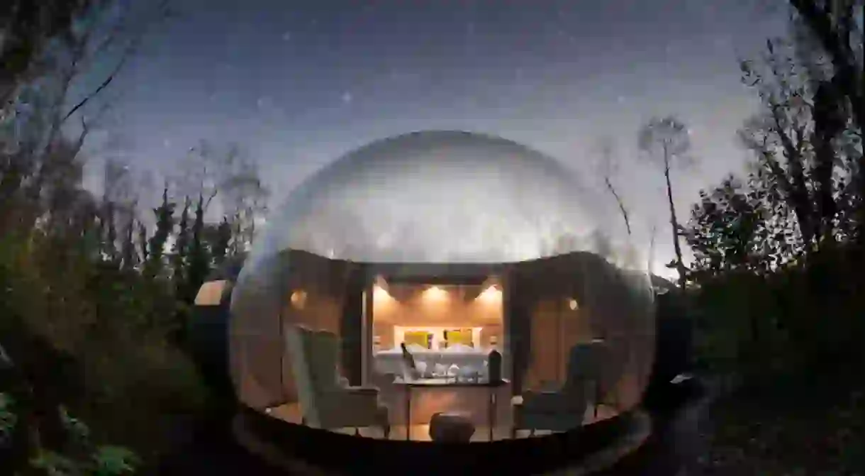 Enjoy a weekend in one of Finn Lough Resort’s amazing Bubble Domes