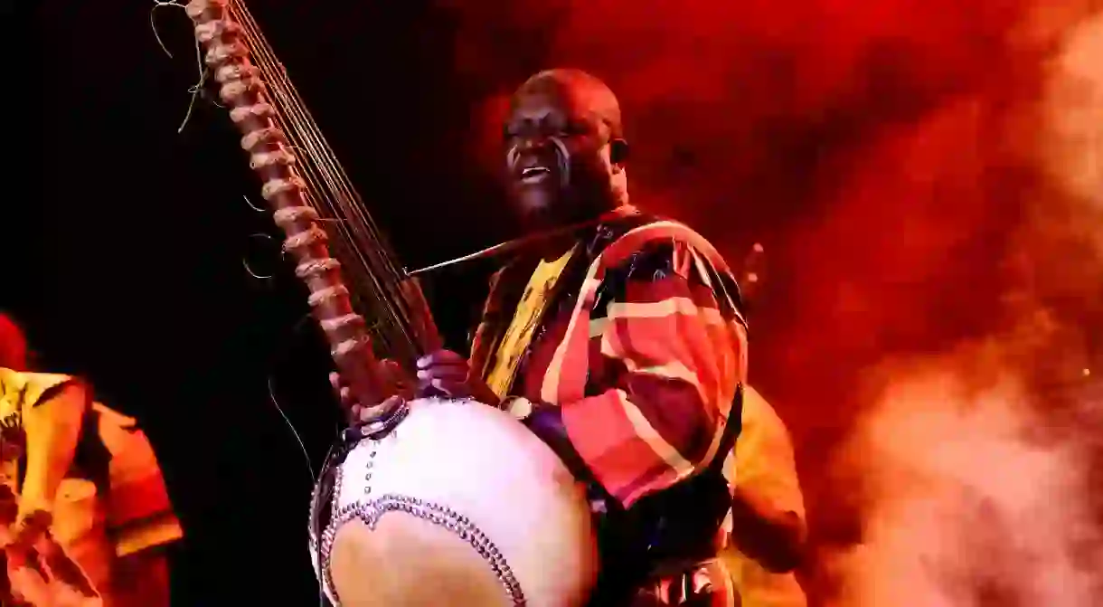 Gambian kora player Jaliba Kouyateh performed at the opening the 25th the Saint Louis Jazz Festival in 2017