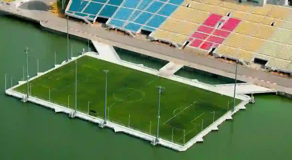 The largest floating football pitch in the world