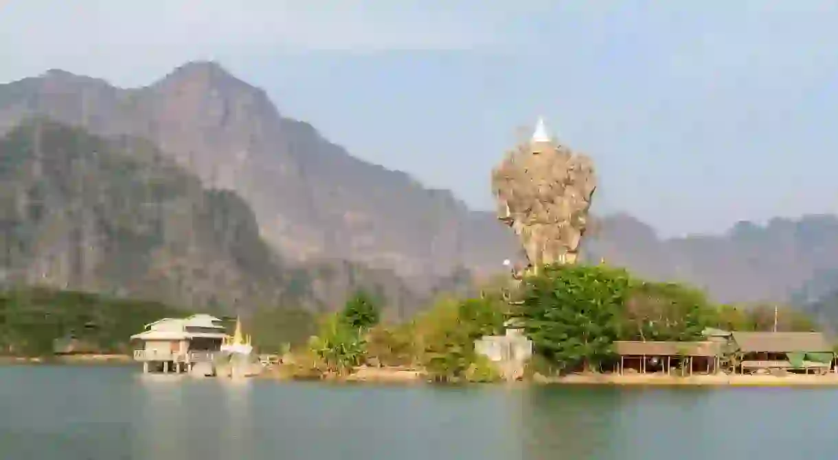 Kyauk Ka Lat pagoda in Hpa-An, Myanmar