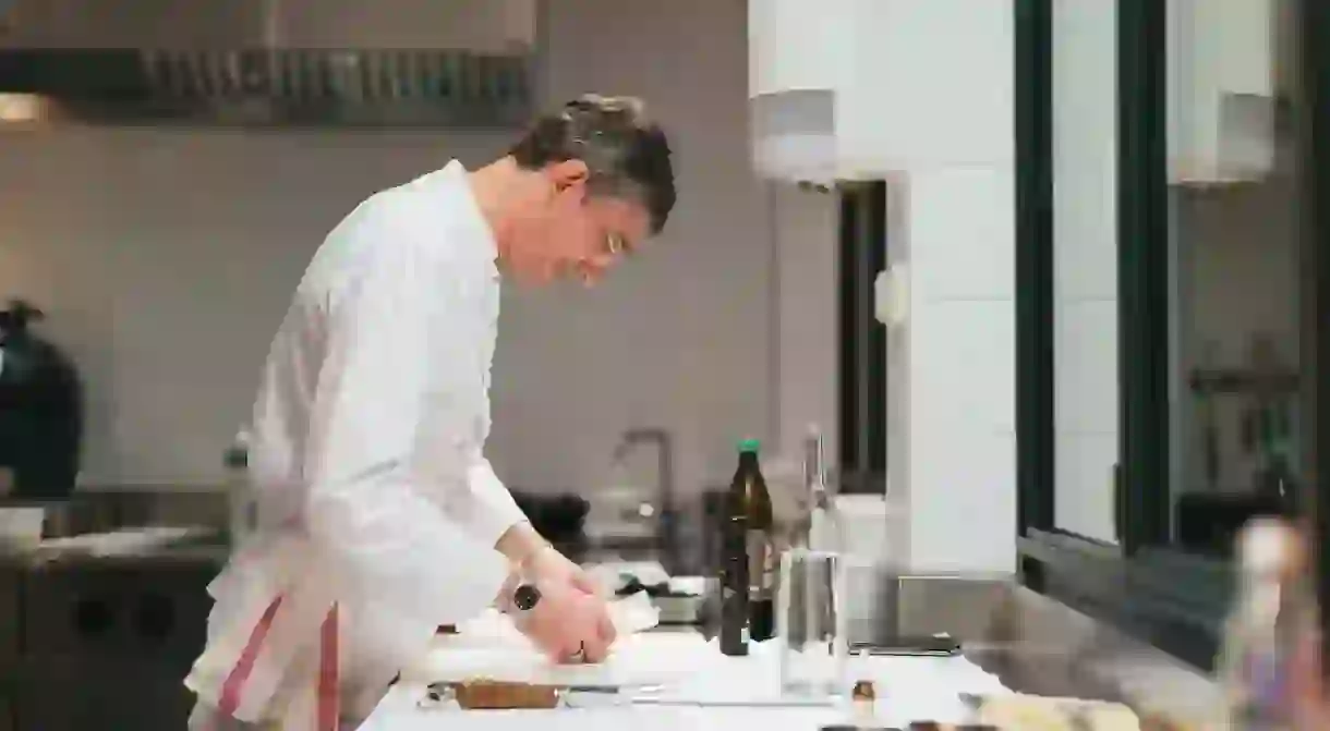 Chef Christophe Pele, at Le Clarence in Paris, took part in the worldwide GELINAZ!