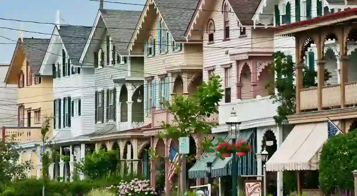 Victorian houses on Gurney Street in Cape May, NJ