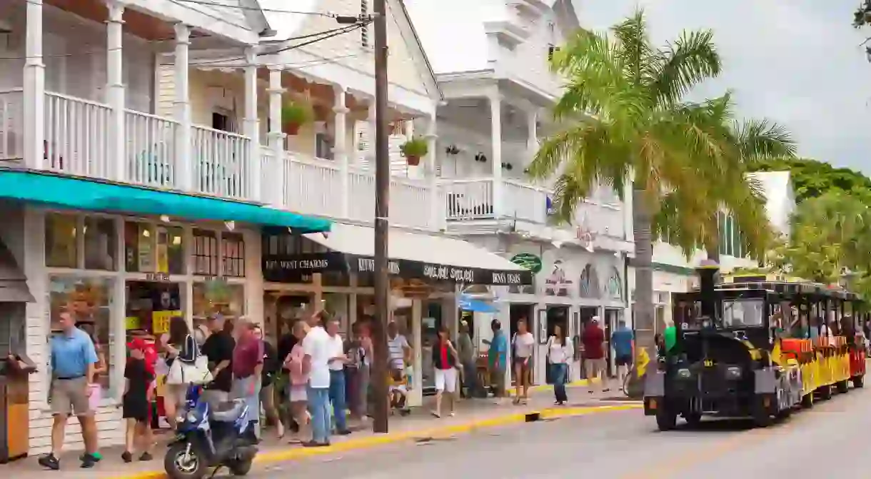 Duval Street in Key West is home to shops, bars, restaurants, art galleries and more