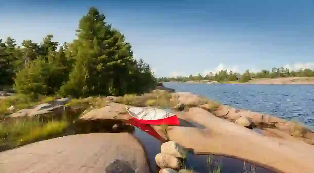 Hike among towering pines and distinctive rock formations in Georgian Bay Biosphere Reserve