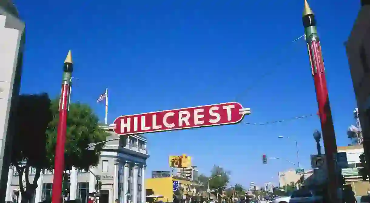 Hillcrest is one of San Diegos many hipster neighborhoods, and the site of the citys annual Pride parade