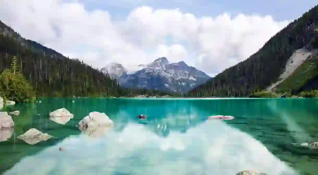 Joffre Lakes Provincial Park is home to three brilliantly colored glacier-fed lakes