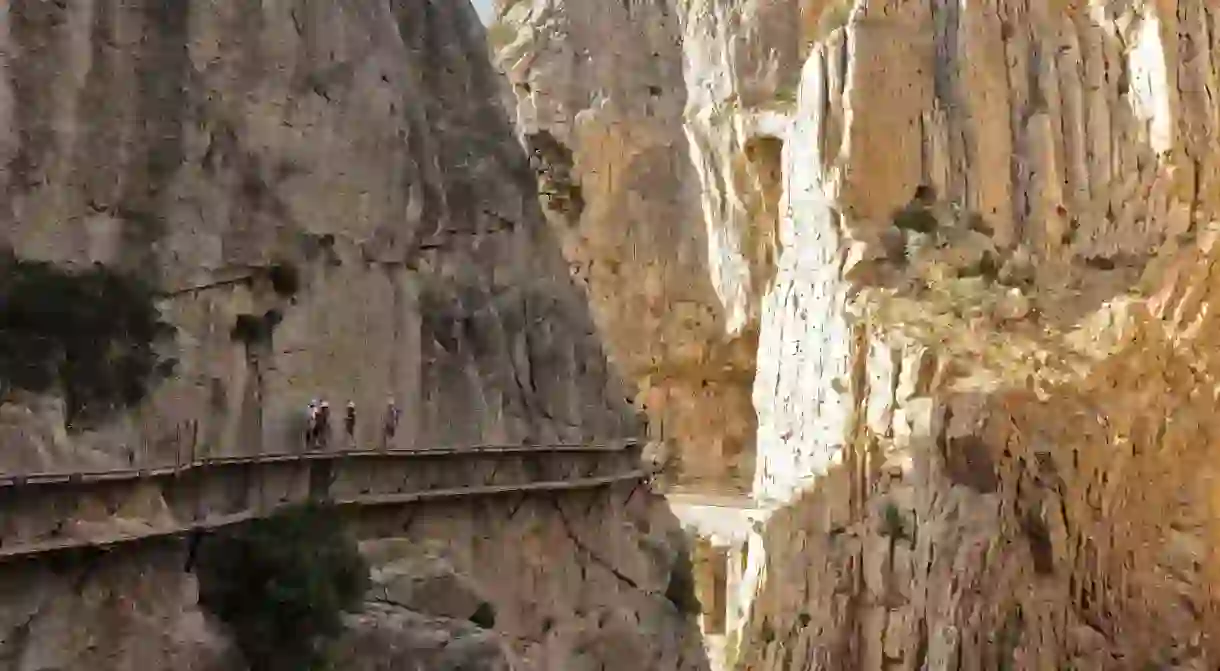 Many of the worlds most perilous hikes are on cliff faces, including El Caminito del Rey, in Spain