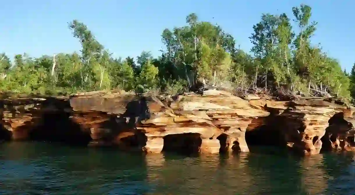 The Apostle Islands are located in Lake Superior and offer many outdoor adventures