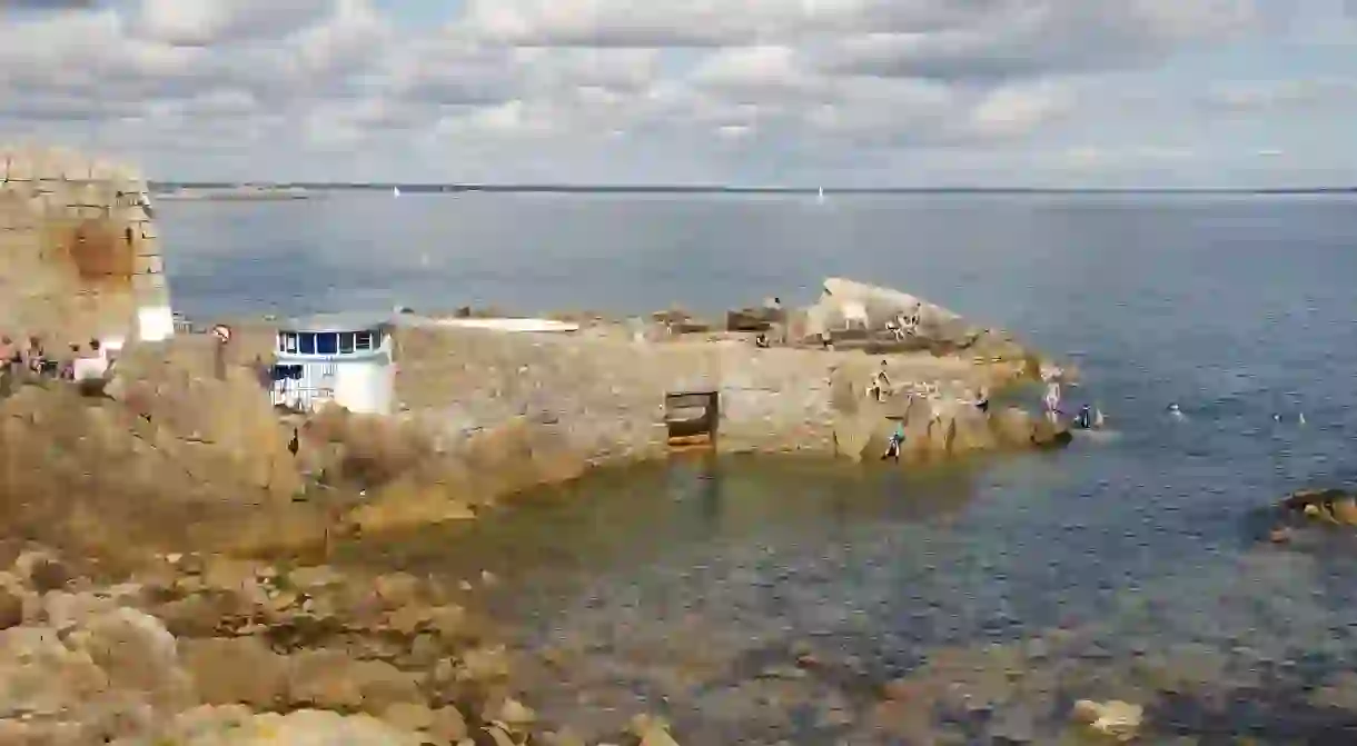 The Forty Foot, at Sandycove in Dublin, is a popular spot for swimming