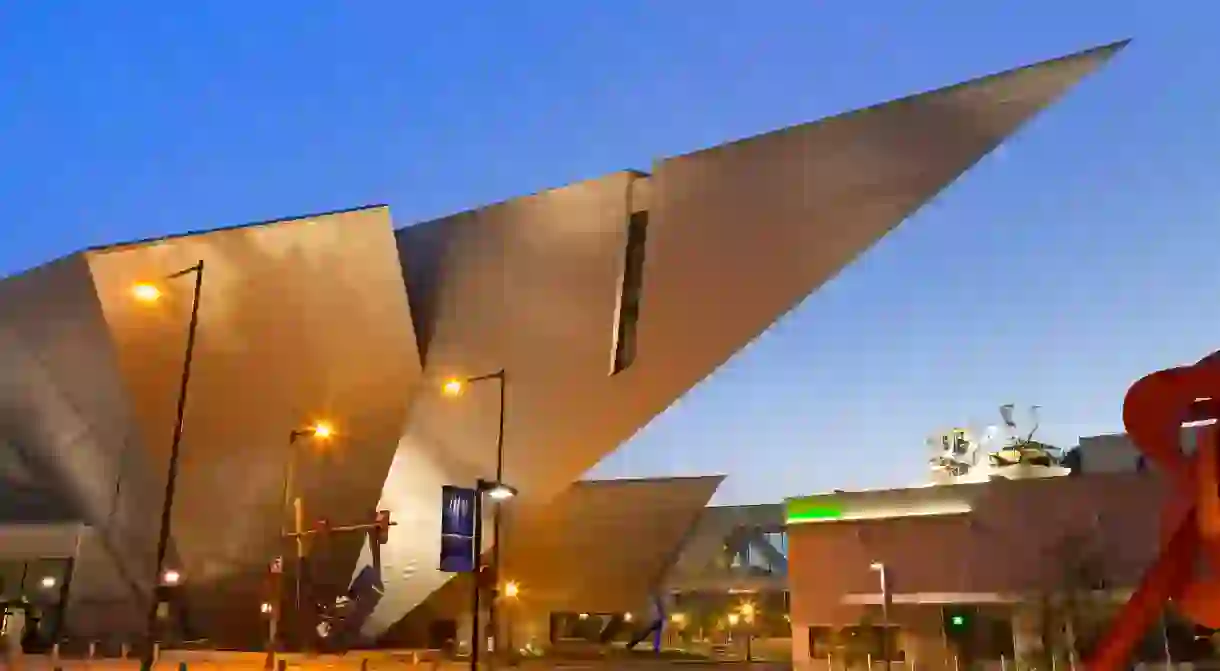 The dramatic entrance to Denver Art Museum was inspired by the jagged angles of the Rockies